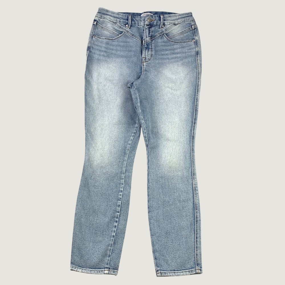 Good American Good Curve Jeans Women 14/32 Blue High‎ Rise Straight Stretch